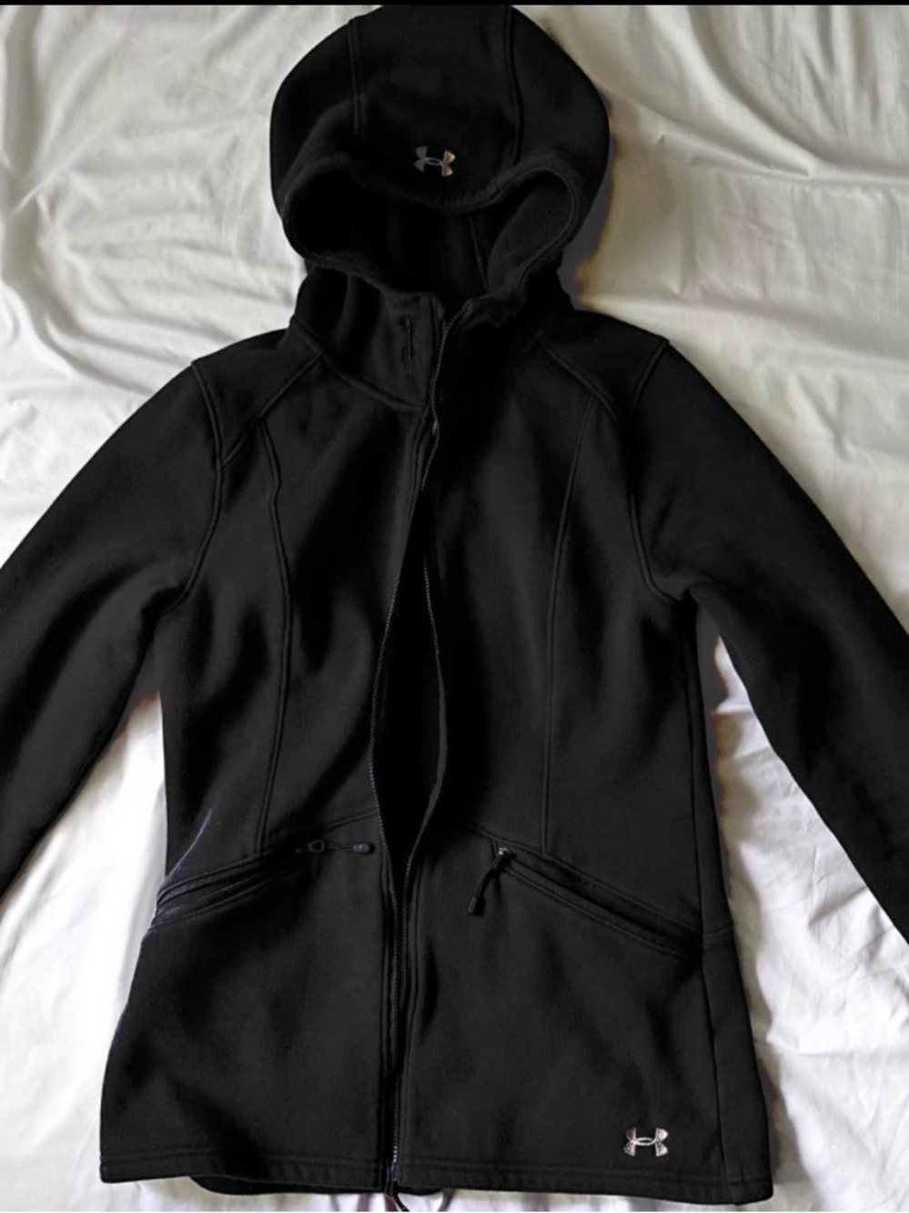 Under Armour Black Hooded Utility Jacket with Zip Pockets